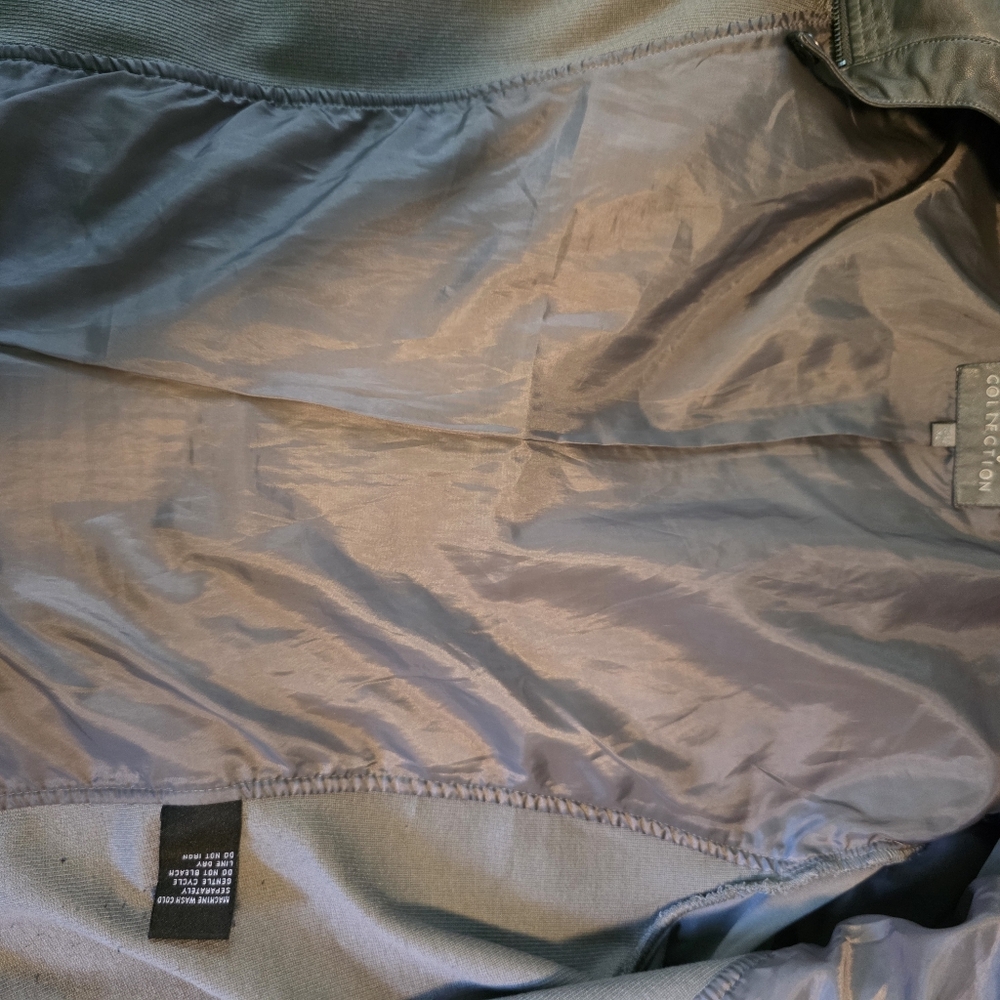 Grey Faux Leather Jacket - Picture 7 of 8